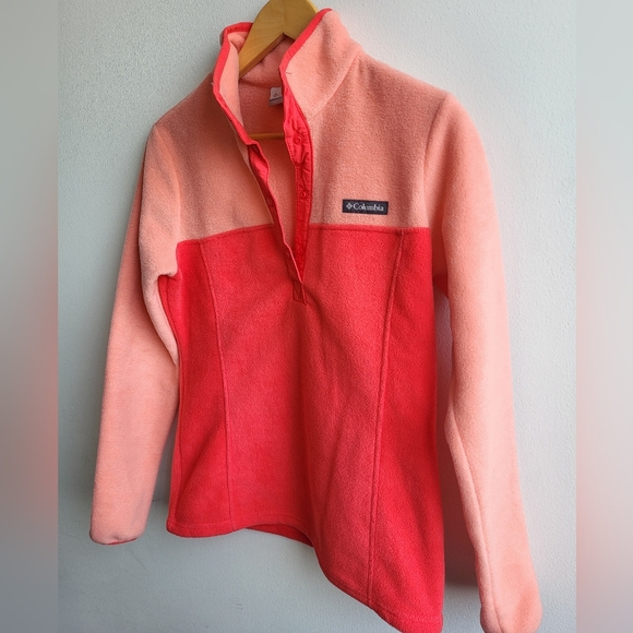 Columbia Benton Springs Half Snap Pullover Sweater Coral - XS- - Picture 2 of 9